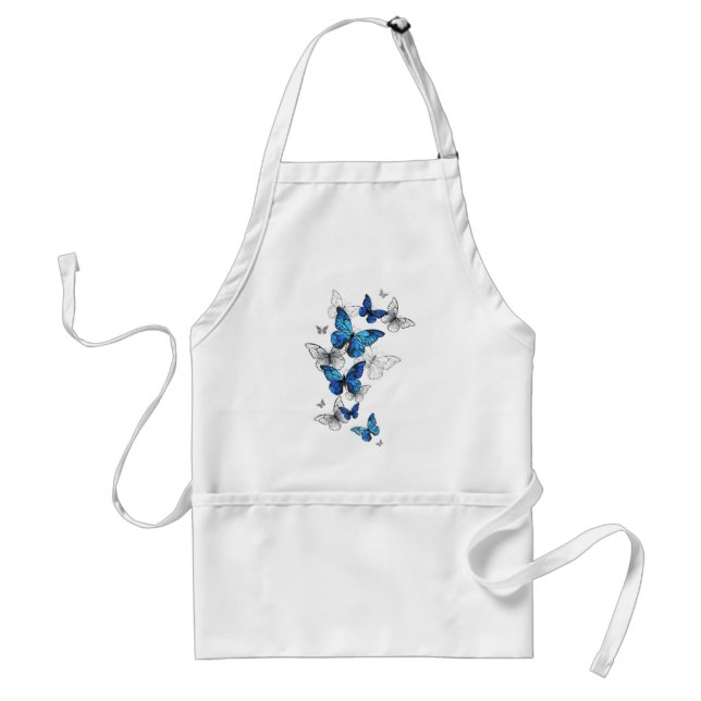 Blue Flying Butterflies Morpho Standard Apron (Front)