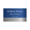 Blue Foil and Steel Effect Monogram Business Card