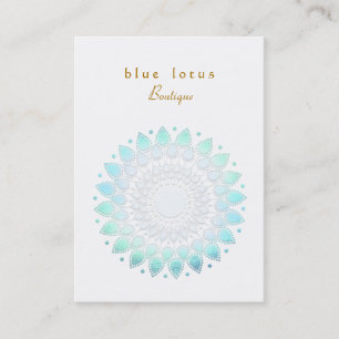Blue Foil Look Lotus Chubby Business Card