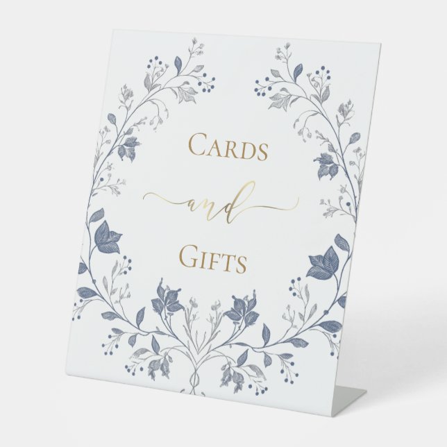 blue foliage cards sign (Front)