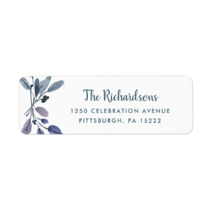 Blue Foliage on White