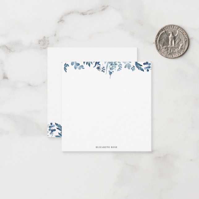 blue foliage personalized notes (Front/Back In Situ)