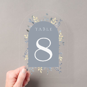 blue foliage table number 8