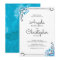 Blue Folk Art Floral Watercolor Wedding