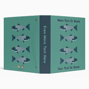 Blue Folk Art Trout/Salmon Binder