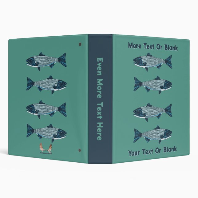 Blue Folk Art Trout/Salmon Binder (Background)