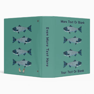 Blue Folk Art Trout/Salmon Binder