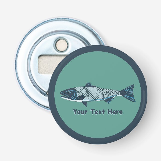 Blue Folk Art Trout/Salmon Bottle Opener (Front)