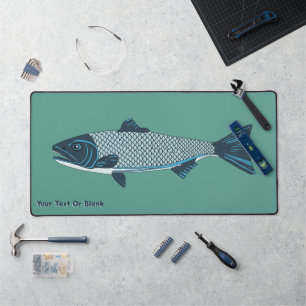 Blue Folk Art Trout/Saumon