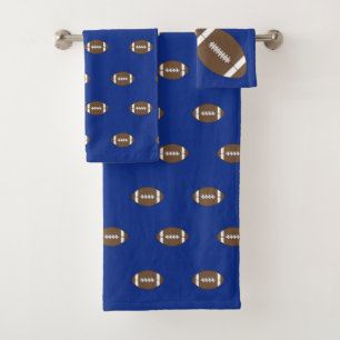 Blue Football Bath Towels Set Gift