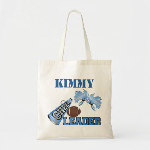 Blue Football Cheerleader Canvas Tote Bag