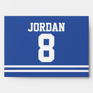 Blue Football Jersey - Sports Theme Birthday Party Envelopes