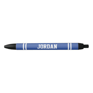 Blue Football Jersey with Custom Name Black Ink Pen