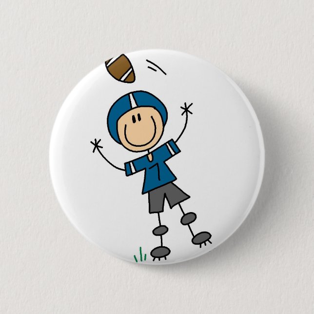 Blue Football Player Button (Front)