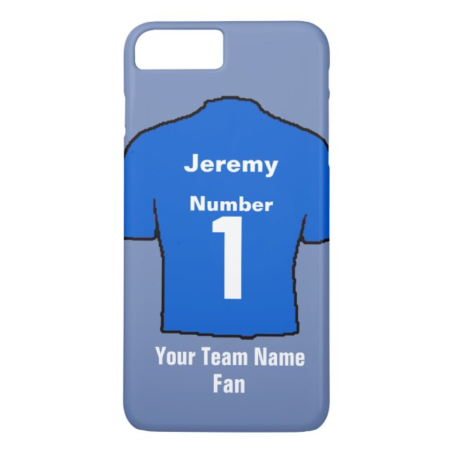Blue Football Shirt Choose name and team Case-Mate iPhone Case (Back)
