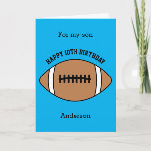 Blue Football Sport 10e carte d'anniversaire
