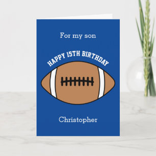 Blue Football Sport 15e carte d'anniversaire