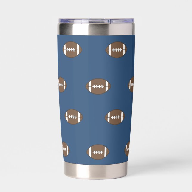 Blue Football Thermal Tumbler  (Front)