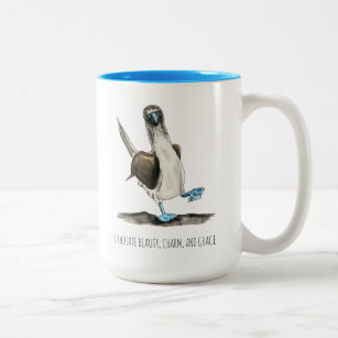 Blue-footed Bird Affirmations Two-Tone Coffee Mug