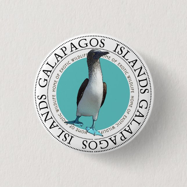 Blue Footed Booby 1 Inch Round Button (Front)