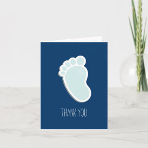 Blue Footprint Thank You Card