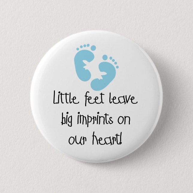 Blue Footprints 2 Inch Round Button (Front)