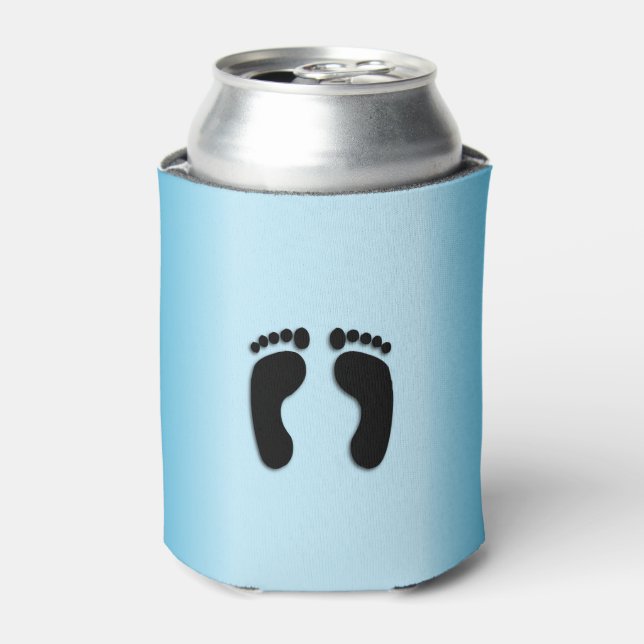 Blue Footprints Can Cooler (Can Front)
