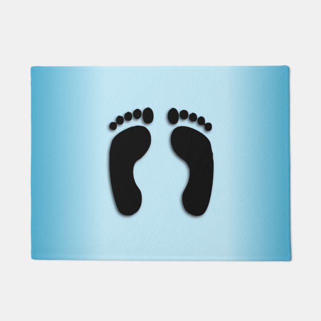 Blue Footprints Doormat (Front)