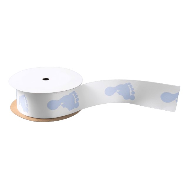 Blue Footprints Satin Ribbon (Spool)