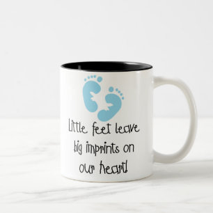 Blue Footprints Two-Tone Coffee Mug