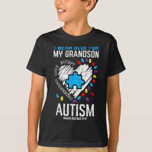 Blue For Grandson Autism Awareness Family Grandma T-Shirt