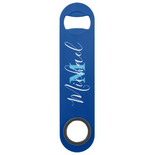 Blue for Men Personalized Speed Bottle Opener