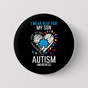 Blue For My Son Autism Awareness Asd Family Parent 2 Inch Round Button