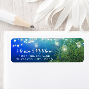 Blue Forest Mason Jar Lights Return Address