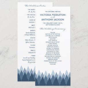 Blue Forest Range Woodland Wedding Program