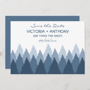 Blue Forest Range Woodland Wedding Save The Date