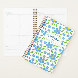 Blue Forget-Me-Knot Floral Personalized Garden Planner