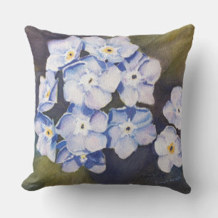 BLUE FORGET-ME-NOT FLOWERS PATIO OUTDOOR PILLOW