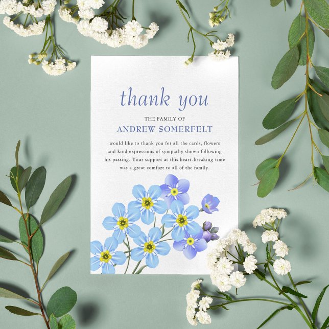 Blue Forget-Me-Not | Funeral Thank You Card (Creator Uploaded)