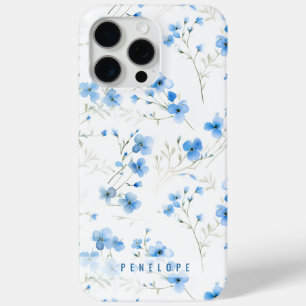 Blue Forget me not  personalized iPhone case  
