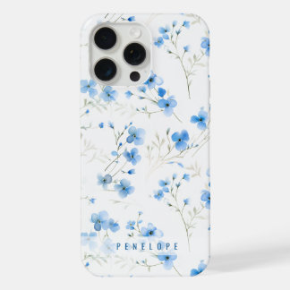 Blue Forget me not personalized iPhone case