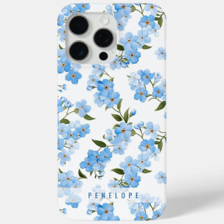 Blue Forget me not  personalized iPhone case  