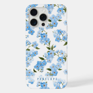 Blue Forget me not personalized iPhone case
