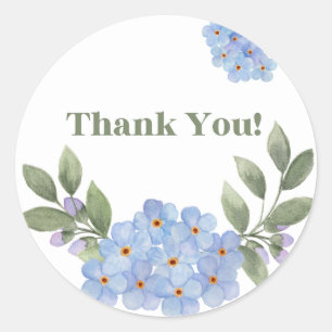 Blue Forget Me Not Thank You Sticker
