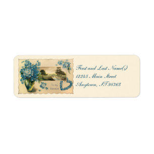Blue Forget-Me-Not Valentine Return Address Labels