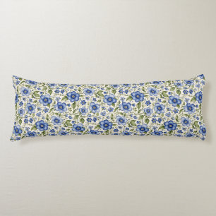 Blue Forget-Me-Nots Floral Fleece  Body Pillow