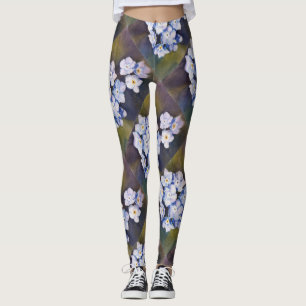 BLUE FORGET ME NOTS   FLORAL LEGGINGS