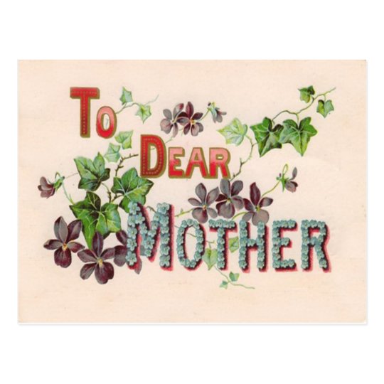 Blue Forget Me Nots Purple Mother's Day Card