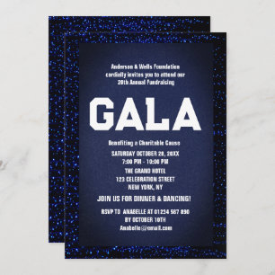 Blue Formal Corporate Gala Ball Party Fundraiser Invitation
