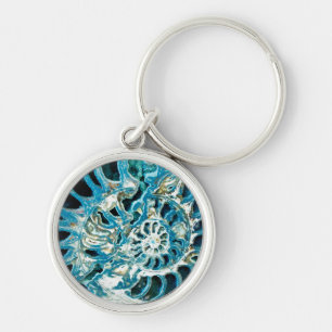 Blue Fossil Keychain